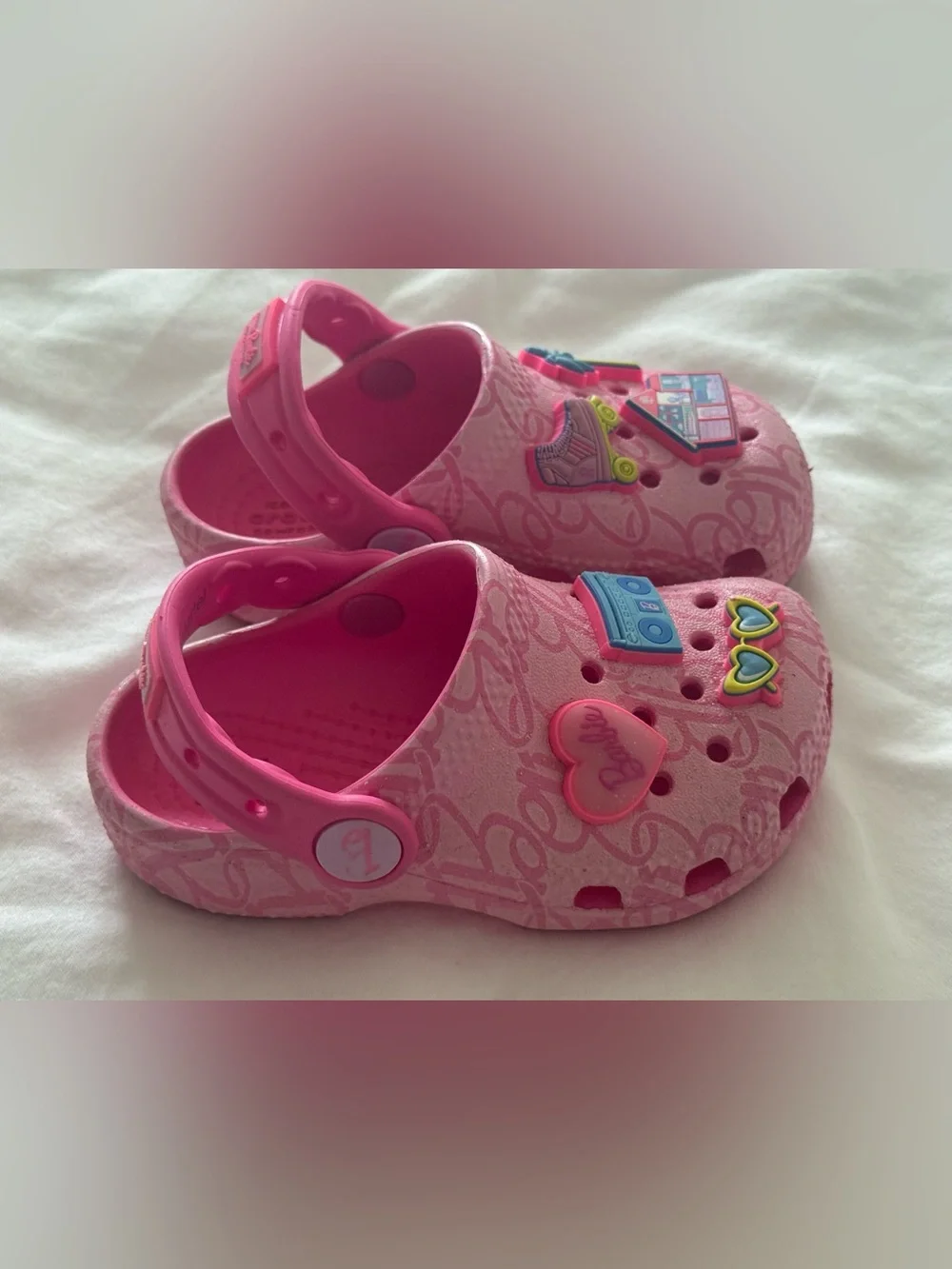 Kids Pink Barbie Crocs
